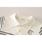Summer Clothing Sets Fashion Baby Boys Infant Clothes Suits Toddler Infant Kids Striped Cartoon Polo Tshirt+ Denim Shorts Suits