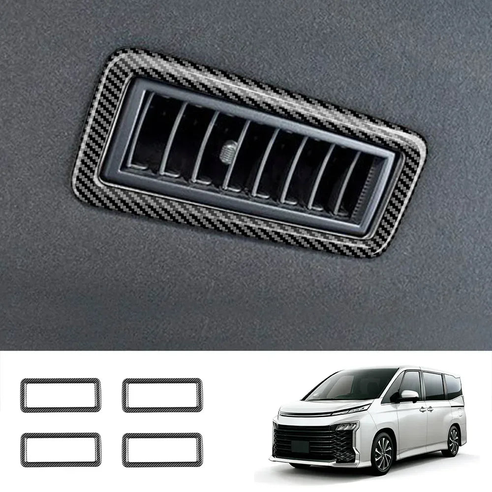 RHD For Toyota Voxy 90 Series 2021 2022 2023 Carbon Fiber inner Steering Wheel Button Decorative Cover Accessories Car Styling