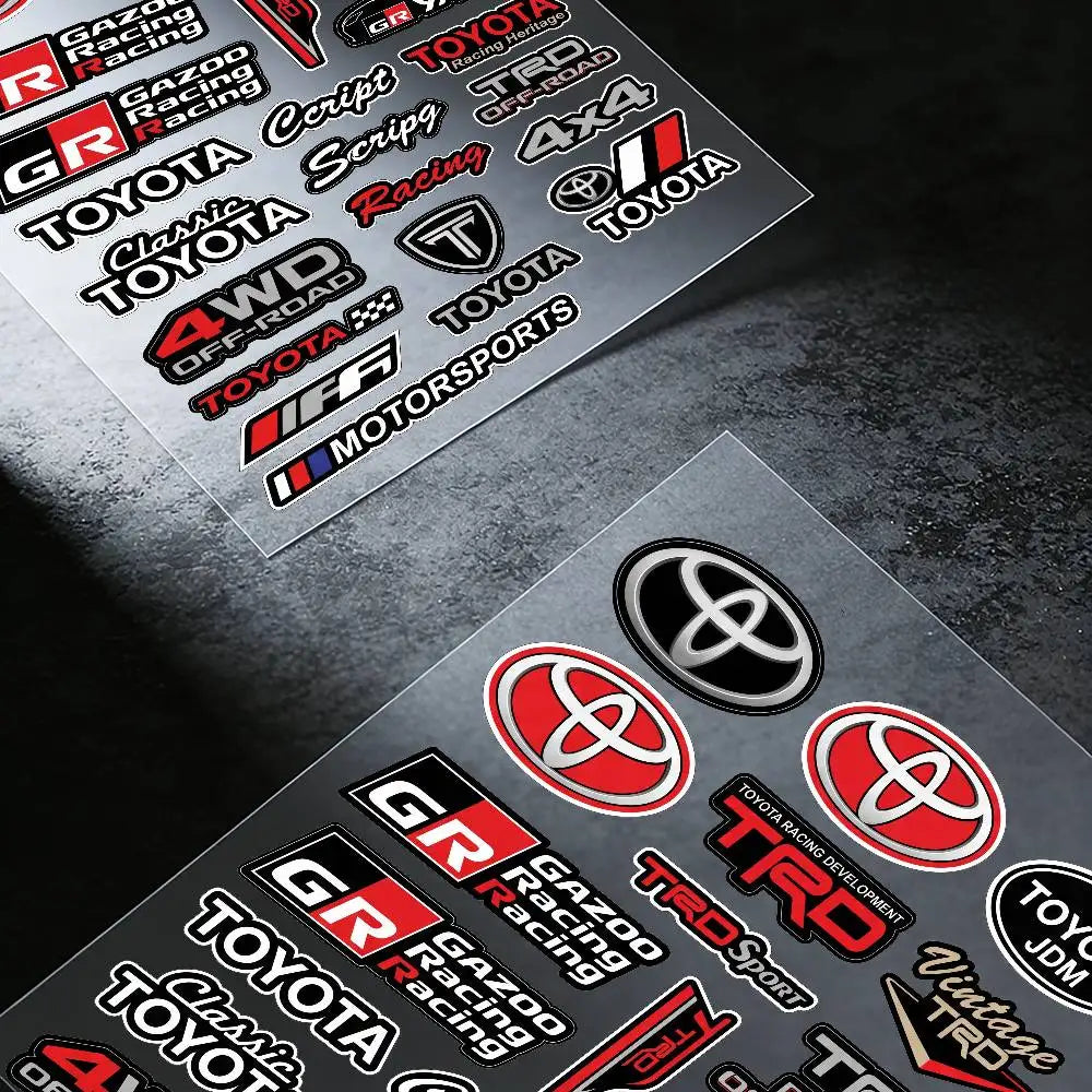 For Toyota Motorcycle Reflective Stickers Waterproof Decals For Helmet Scooter Fuel Tank Toolbox Racing