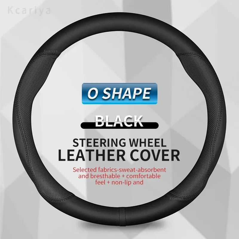 Car Steering Wheel Cover Non-Slip 38cm 15" Leather For Toyota Corolla CH-R Camry Rav4 Auris Prius Yalis Avensis Auto Accessories