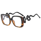 Oversize Snake Designer Frame Anti Blue-Ray Glasses For Women Classic Luxury Brand Ladies Casual Glasses UV400
