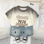 New Summer Baby Boys Clothes Sets Fashion Cotton Letter Printing T-shirts+Tooling Shorts 2pcs Kids Outfits for Infant Tracksuit