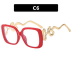 Oversize Snake Designer Frame Anti Blue-Ray Glasses For Women Classic Luxury Brand Ladies Casual Glasses UV400