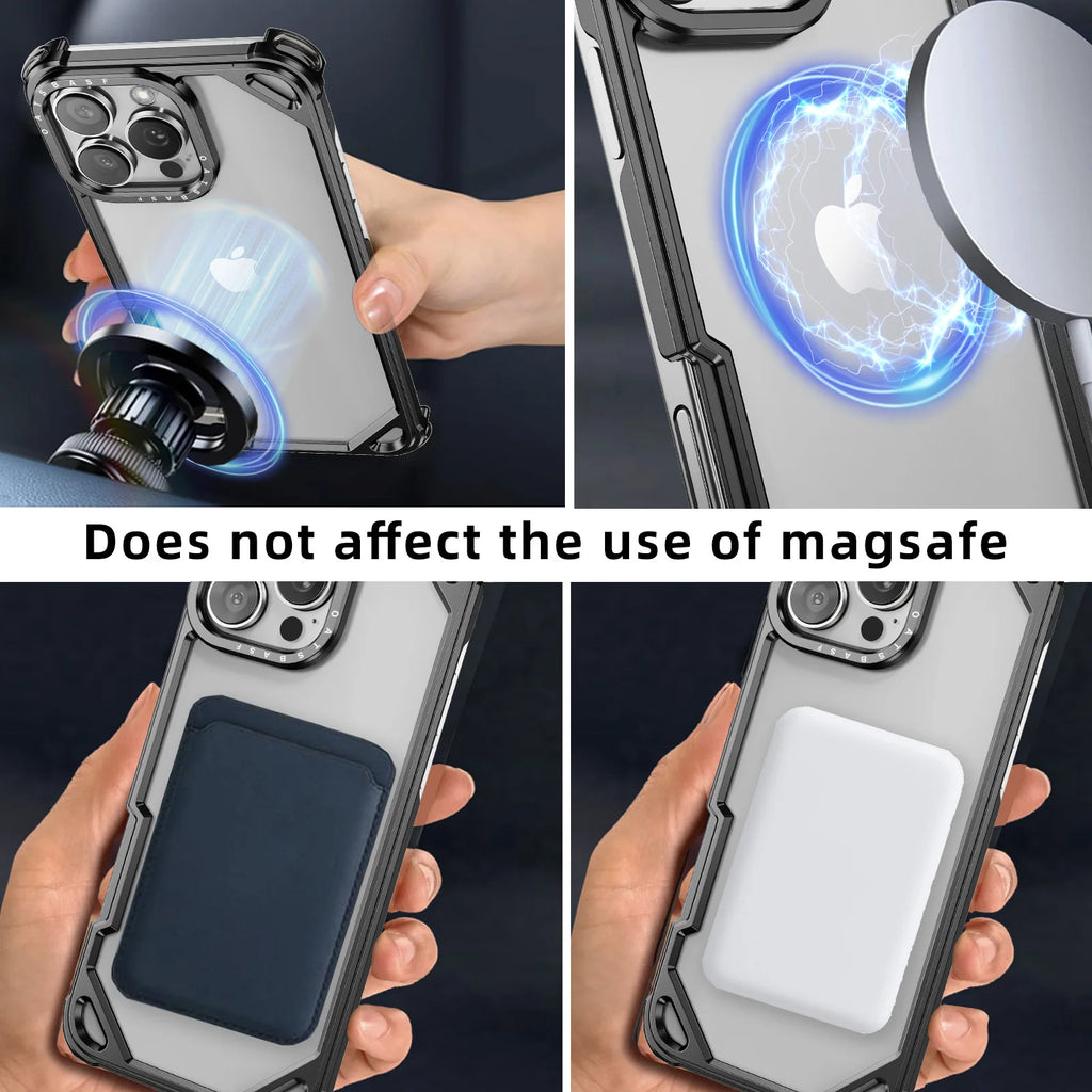 Eary Minimalist Metal Frameless Phone Case for iPhone 16 Pro Max 15 Ultra-thin Bumper Aluminum Alloy Shockproof Protective Cover