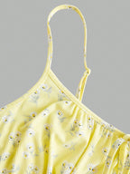 New fashion floral elegant sleeveless thin strap camisole dress