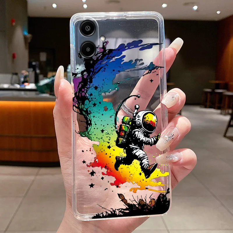 For Samsung A07 2025 Clear Phone Case Luxury Butterfly Flowers Casing For Samsung Galaxy A07 SamsungA07 A 07 Silicone Back Cover