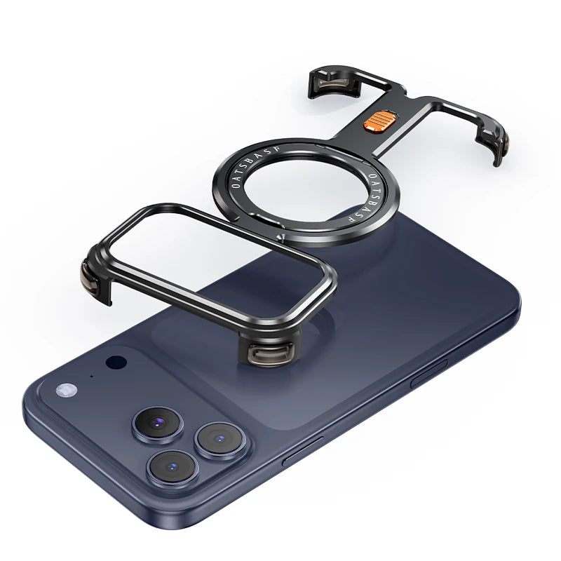 Eary for iPhone 17 Pro Max 17 Pro Phone Case Magnetic 360°Rotation Stand Frameless Shell for Magsafe Shockproof Protector Cover