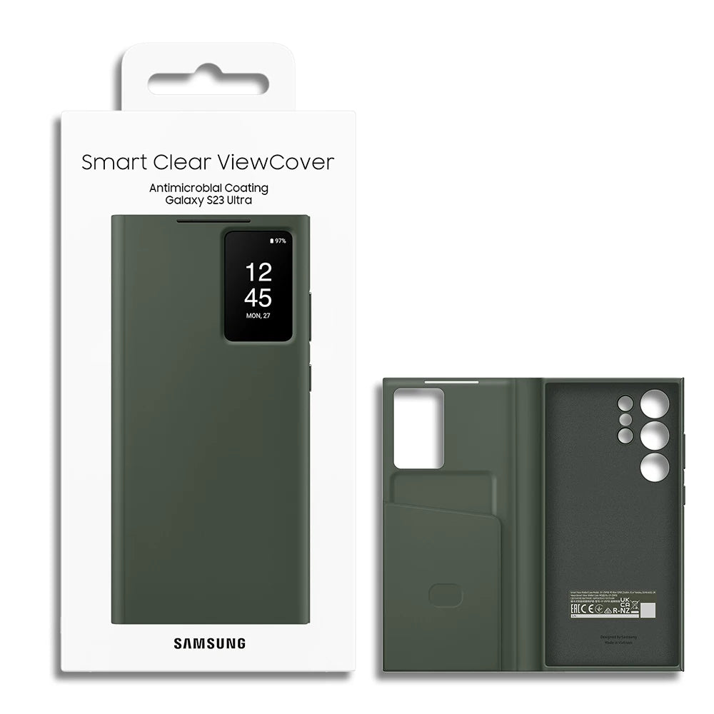 Original For Samsung Galaxy S23 Ultra Smart View Wallet Case Flip High Quality Leather Cover S23Ultra Card Bag Protector Shell