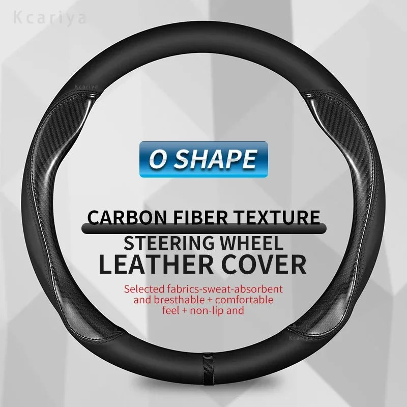 Car Steering Wheel Cover Non-Slip 38cm 15" Leather For Toyota Corolla CH-R Camry Rav4 Auris Prius Yalis Avensis Auto Accessories