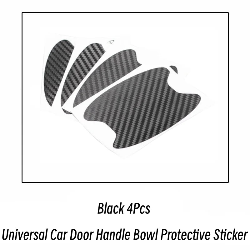 4pcs/Set Universal Car Door Handle Bowl Scratch Protective Sticker Automobiles Door Handle Carbon Fiber Protector Accessories
