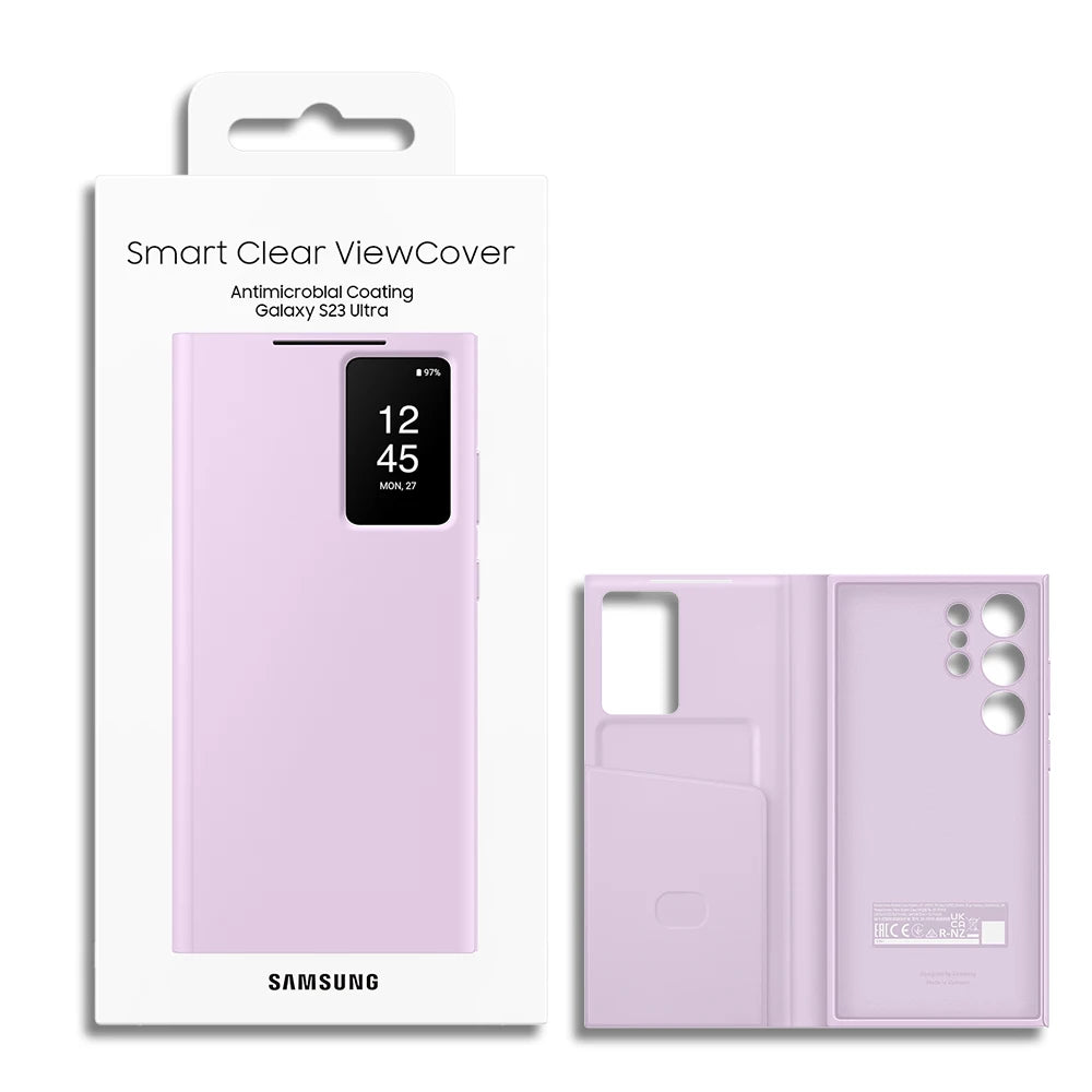 Original For Samsung Galaxy S23 Ultra Smart View Wallet Case Flip High Quality Leather Cover S23Ultra Card Bag Protector Shell