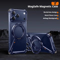 Eary Metal Magnetic Phone Case for iPhone 17 Pro Max/17 Pro/17 Air for Magsafe 360°Stand Frameless Shockproof Protector Cover