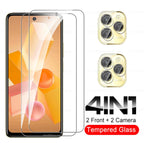 For Infinix Hot 40 Pro Glass 4in1 Camera Protective Tempered Glass For Infinix Hot 40i Hot40 40Pro Screen Protector Film Cover