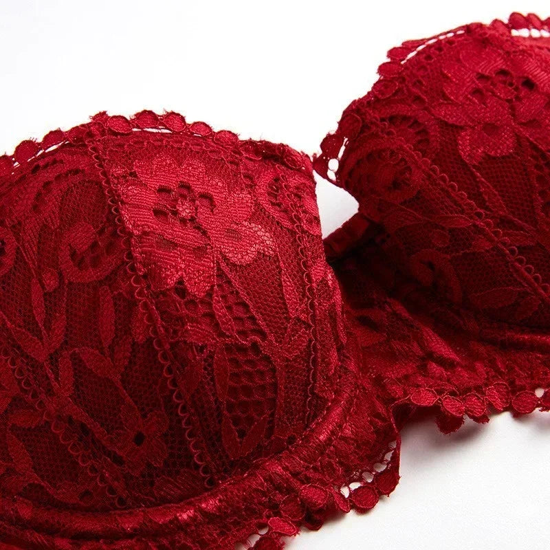 Women Bras Sexy Lace Half Cup Push Up French Style Lingerie Soft Deep V Top Breathable Back Closure Thin Bralette Ropa Mujer