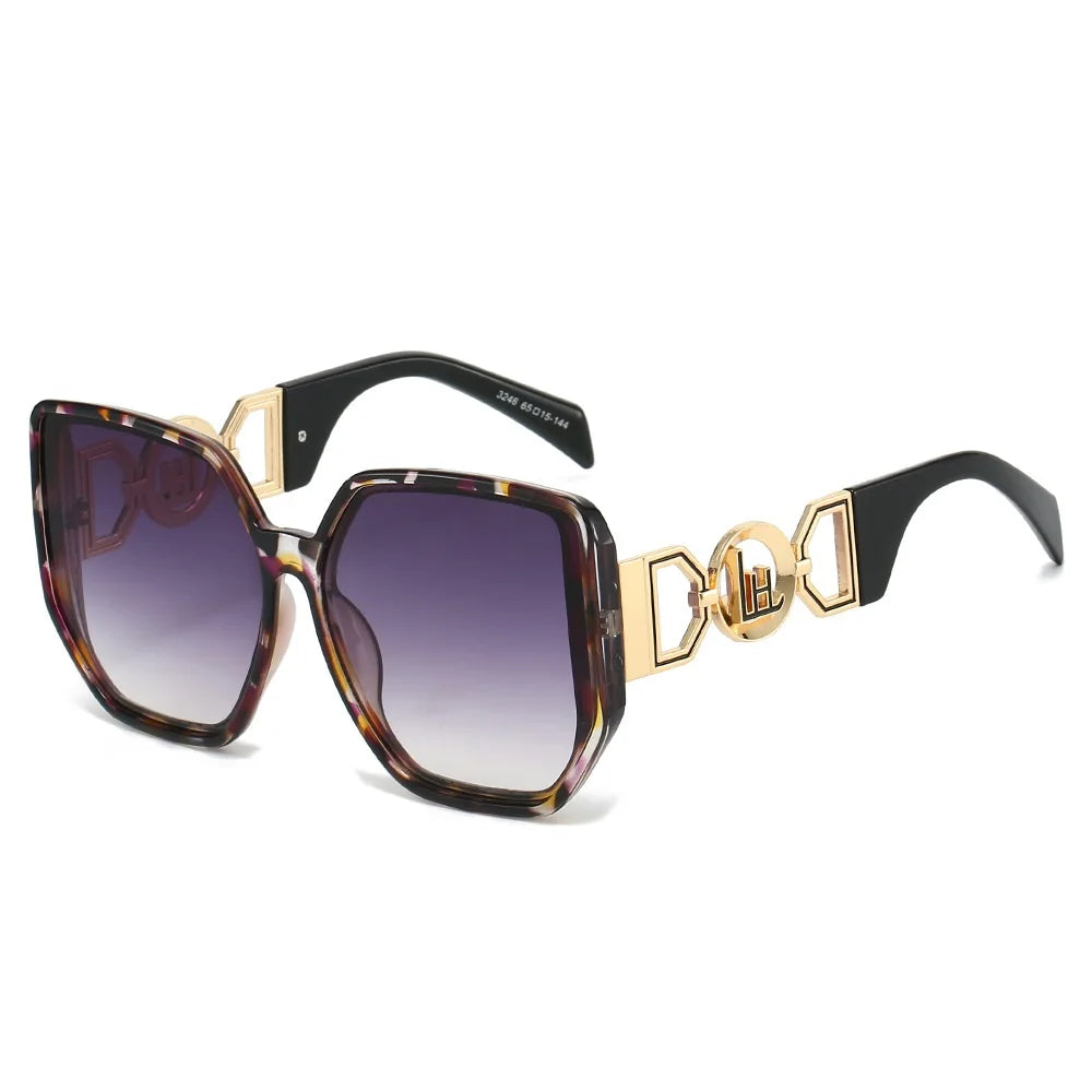 2025 Elegant Fashion Women Brand Sunglasses Oversize Square Sun Shades Men Sun Glasses Hollow Design Unisex Shades UV400