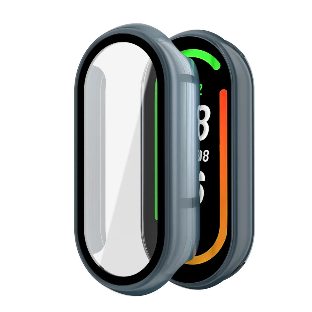 Tempered Glass+PC Case For Xiaomi Mi Band 10 9 8 Cover Shockproof Full Hard Screen Protector Xiaomi Smart Band 10 9 Accessories