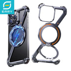 Eary Z Case for iPhone 16 15 14 13 12 Pro Max for Magsafe 360°Rotatable Magnetic Kickstand Metal Frameless Bumper Phone Cover