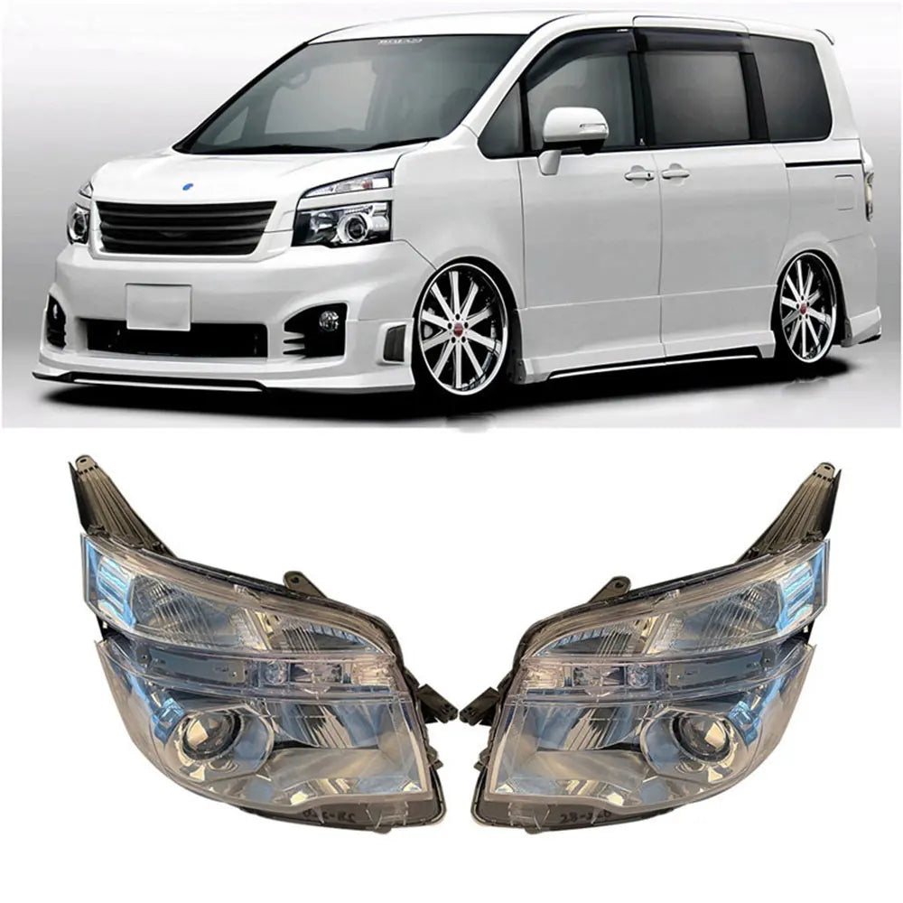 SET Car Headlight with Lens  for Toyota Voxy Zrr70 R70 2010 2011 2012 2013 White Headlamp