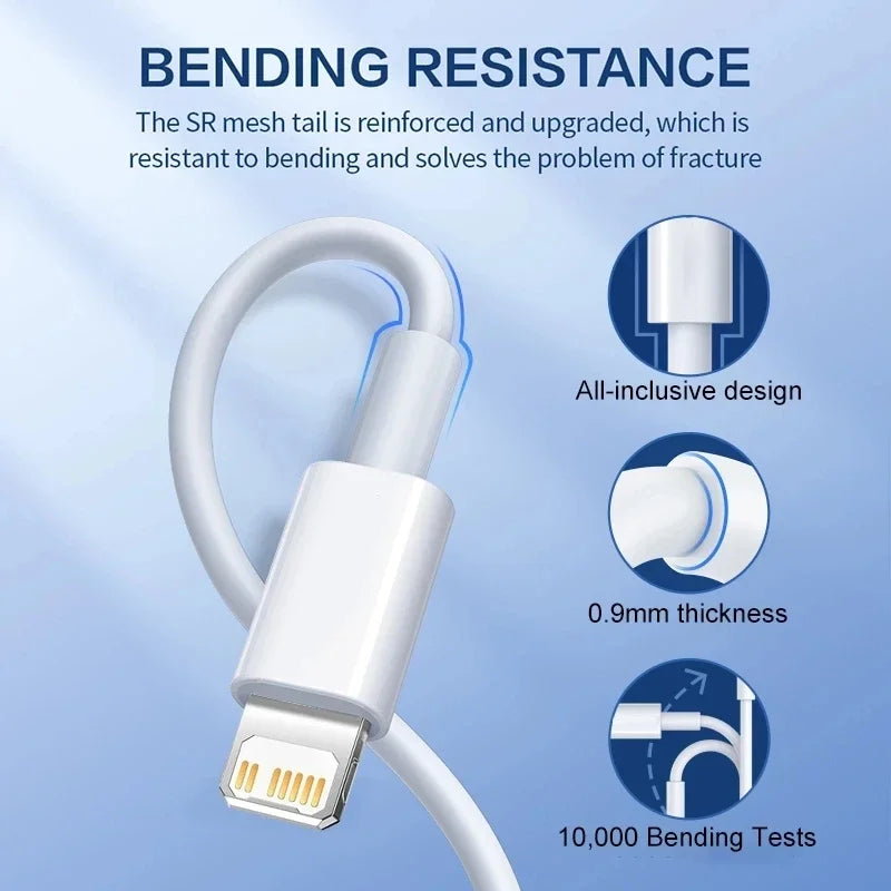 For Apple 20W USB Lightning Cable For iPhone 14 13 12 11 Pro Max Mini 7 8 Plus XS X XR SE iPad Data Sync Fast Charging Wire Cord