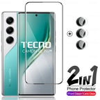 Camon40 Pro 5/4G Case 2-In-1 9D Tempered Glass Curved Camera Lens Screen Protector For Tecno Camon 40 Pro Camon40Pro 5G 4G 2025
