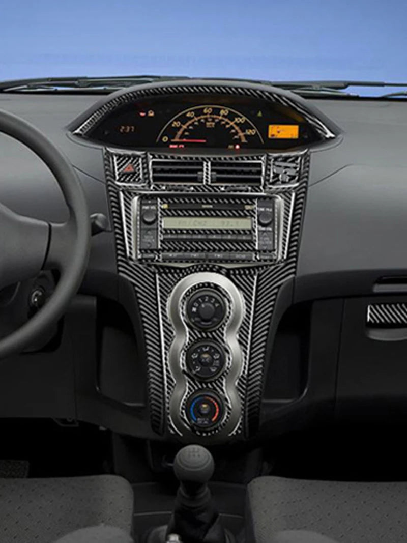 Carbon Fiber Epoxy Coated Interior Gear Shift Panel Trim Cover Sticker For Toyota Yaris 2006 2007 2008 2009 2010 2011 2012 2013