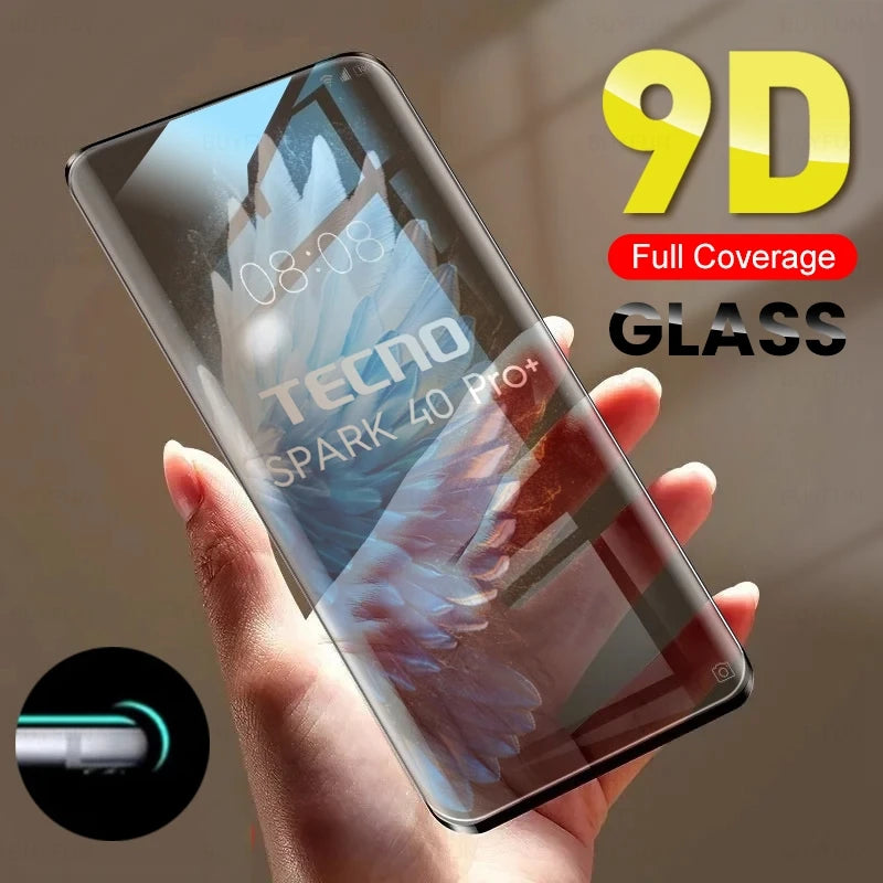 9D Curved Protective Glass For Tecno Spark 40 Pro+ 4G Case Screen Protectors On Spark40 Pro Plus Spark40Pro+ 2025 6.78" 9H Cover