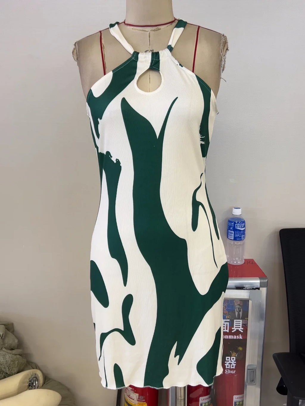 new spring and summer printed sexy off-shoulder lace-up loose women's dress ladies