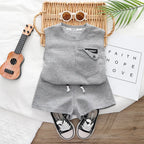 New Summer Baby Boys Solid Vest Shorts 2Pcs/Sets Clothes Children Infant Outfits Toddler Casual Sports Costume Kids Tracksuits