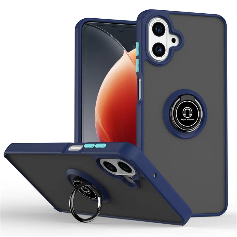 Armor Funda For Samsung Galaxy A07 4G Case Magnetic Ring Stand Holder Coque For Galaxy A 07 GalaxyA07 Hard PC Matte Back Cover