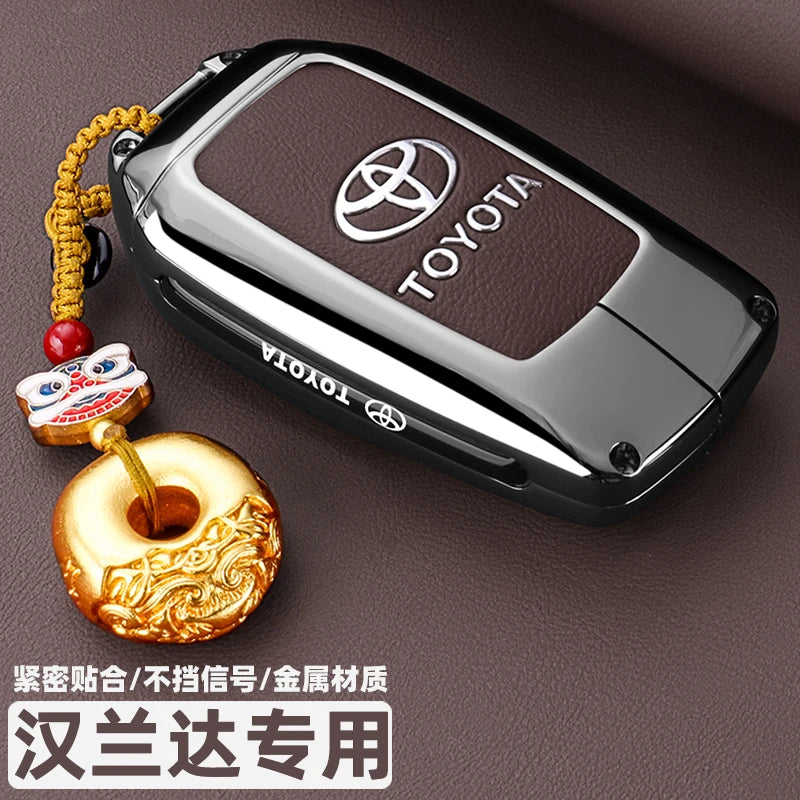 Alloy Car Remote Key Case Cover Protect Shell Bag For Toyota Prius Camry Corolla CHR C-HR RAV4 Altis Land Cruiser Prado Avalon