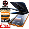 3 Pcs Full Coverage High-Quality Privacy Tempered Glass Screen Protector Compatible with for Iphone Series