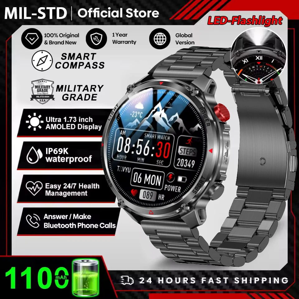 2026 New T-Rex 3 Pro Smart Watch 1100mAh Long Battery Dual-Band GPS 10ATM Waterproof Military Grade Sports Outdoor Smartwatches