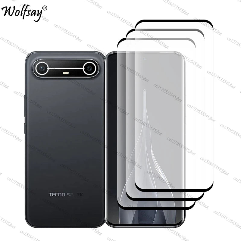 Curved Edge Tempered Glass For Tecno Spark Slim Screen Protector For Tecno Spark Slim Glass For Tecno Spark Slim Glass 6.78 inch