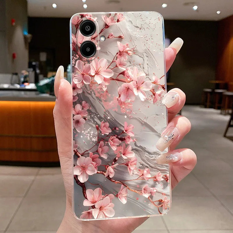 For Samsung A07 2025 Clear Phone Case Luxury Butterfly Flowers Casing For Samsung Galaxy A07 SamsungA07 A 07 Silicone Back Cover