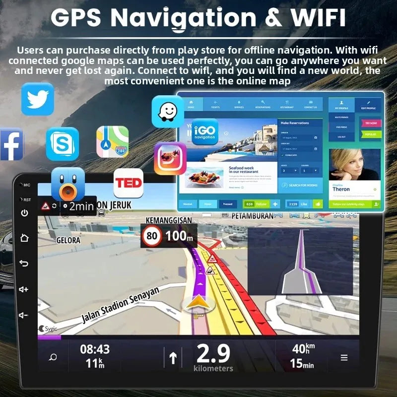 7 9 10”Android 13 64G Multimedia 2Din Car Radio Carplay Auto Player GPS Navigation for Toyota Hyundai Nissan Kia LADA FIAT VW