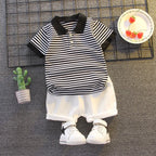 Summer Clothes for Children Baby Boys Girls Striped T-Shirt And Shorts 2pcs Set Toddler Fashion Tracksuit