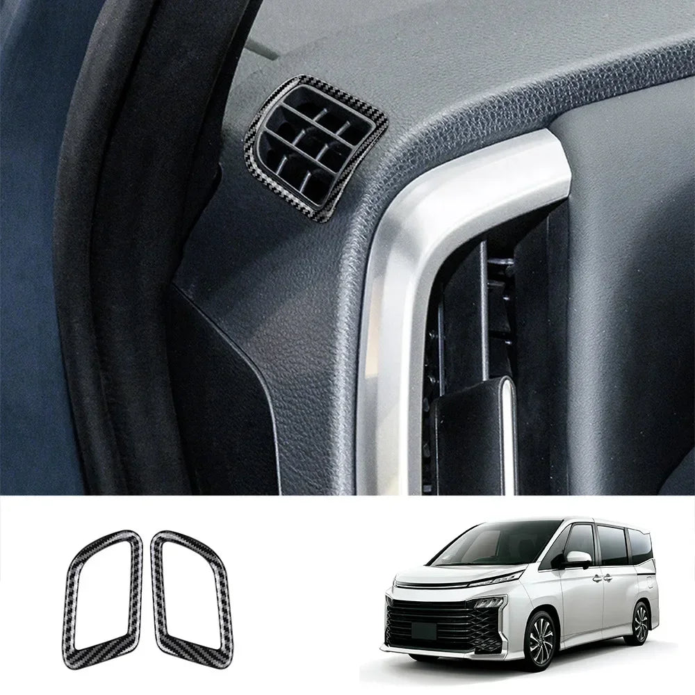 RHD For Toyota Voxy 90 Series 2021 2022 2023 Carbon Fiber inner Steering Wheel Button Decorative Cover Accessories Car Styling