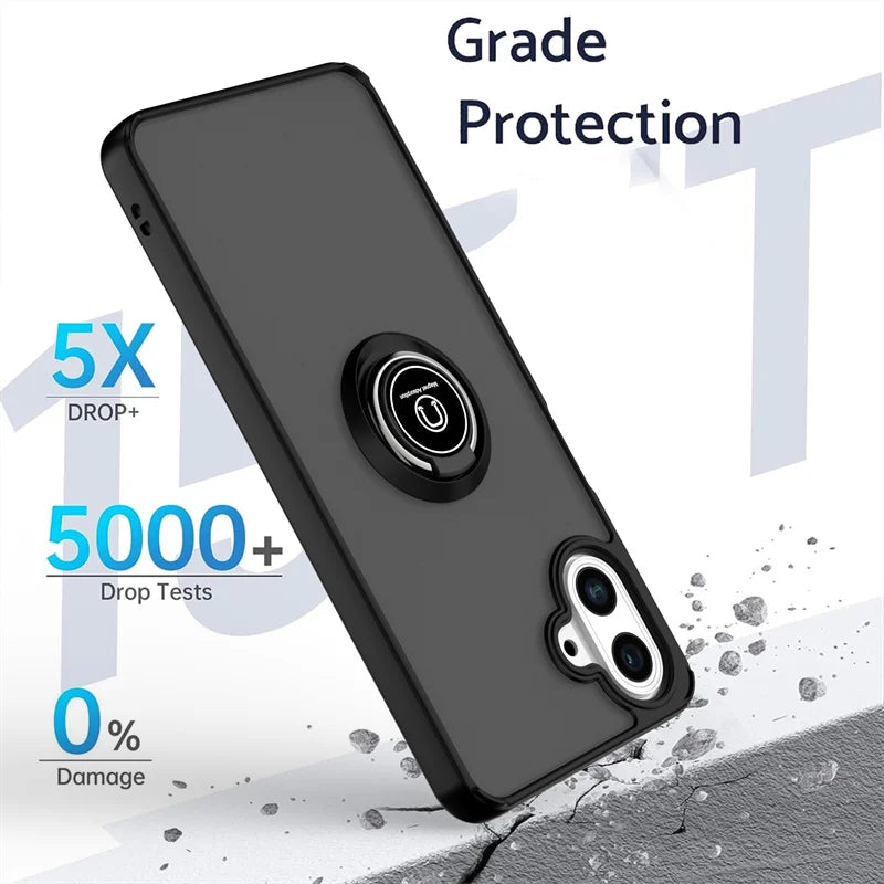 Armor Funda For Samsung Galaxy A07 4G Case Magnetic Ring Stand Holder Coque For Galaxy A 07 GalaxyA07 Hard PC Matte Back Cover