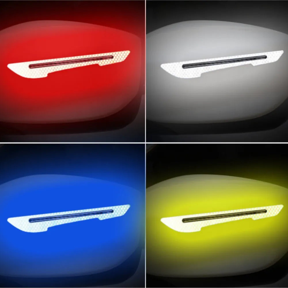 1 Set/2PCS Car Reflective Warning Mirror Strip Safety Warning Reflective Sticker For Universal Car Decorative Trims