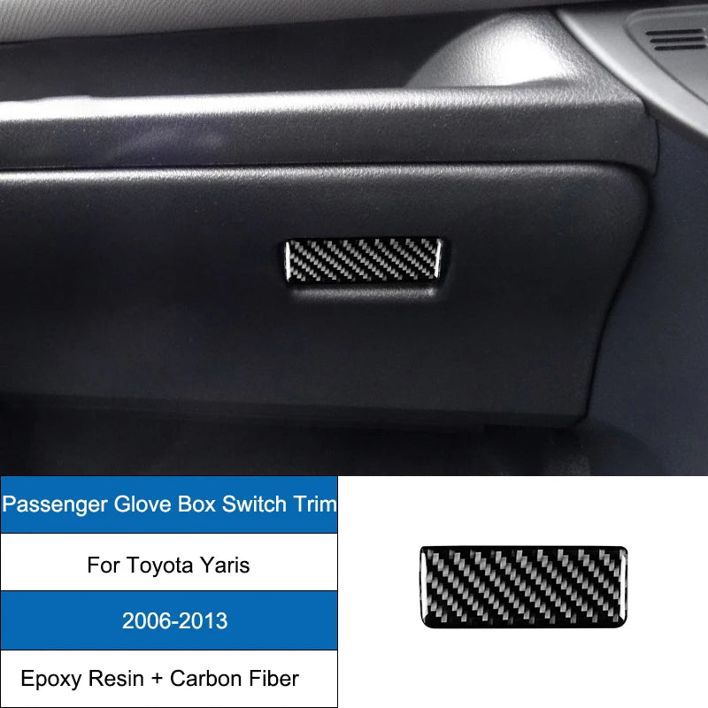 Carbon Fiber Epoxy Coated Interior Gear Shift Panel Trim Cover Sticker For Toyota Yaris 2006 2007 2008 2009 2010 2011 2012 2013