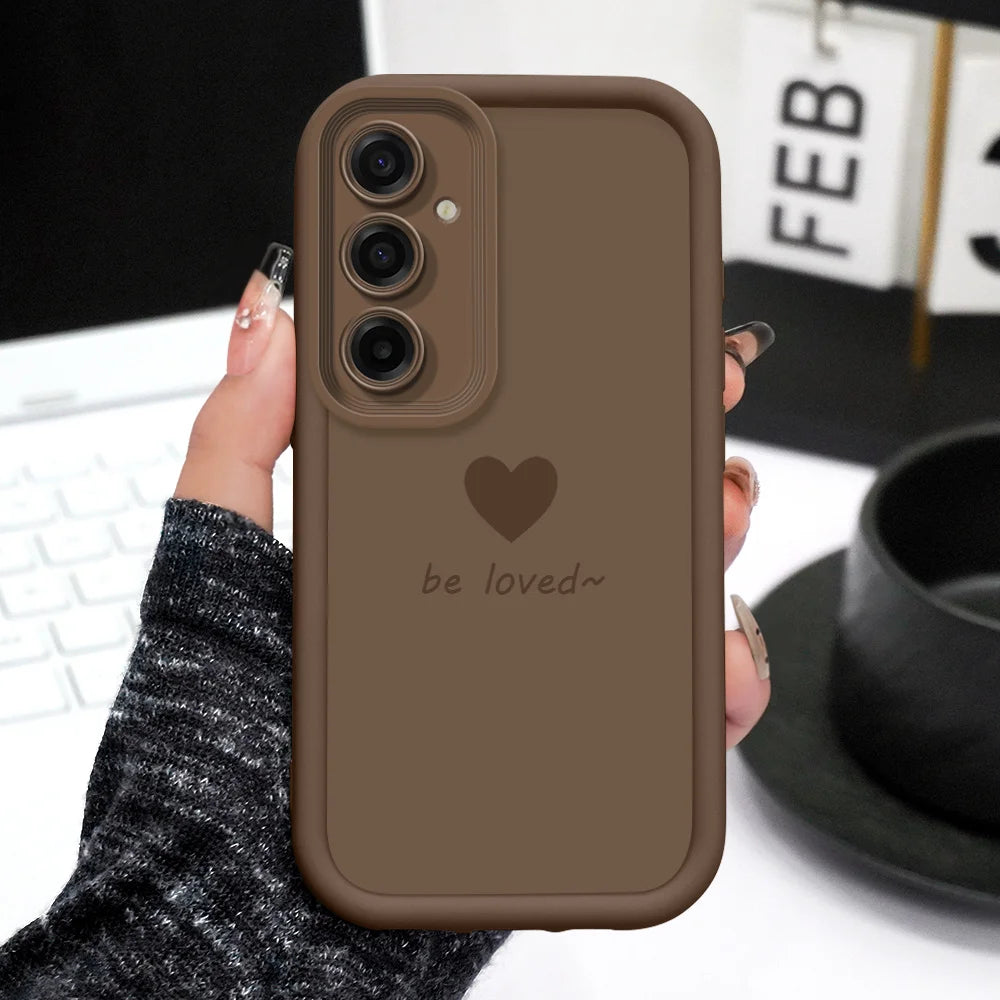 Simple Love Heart Phone Case For Samsung Galaxy A37 A17 A07 A56 A36 A26 A16 A06 A55 A35 A25 A15 A05 A05S 4G 5G Staircase Soft Co