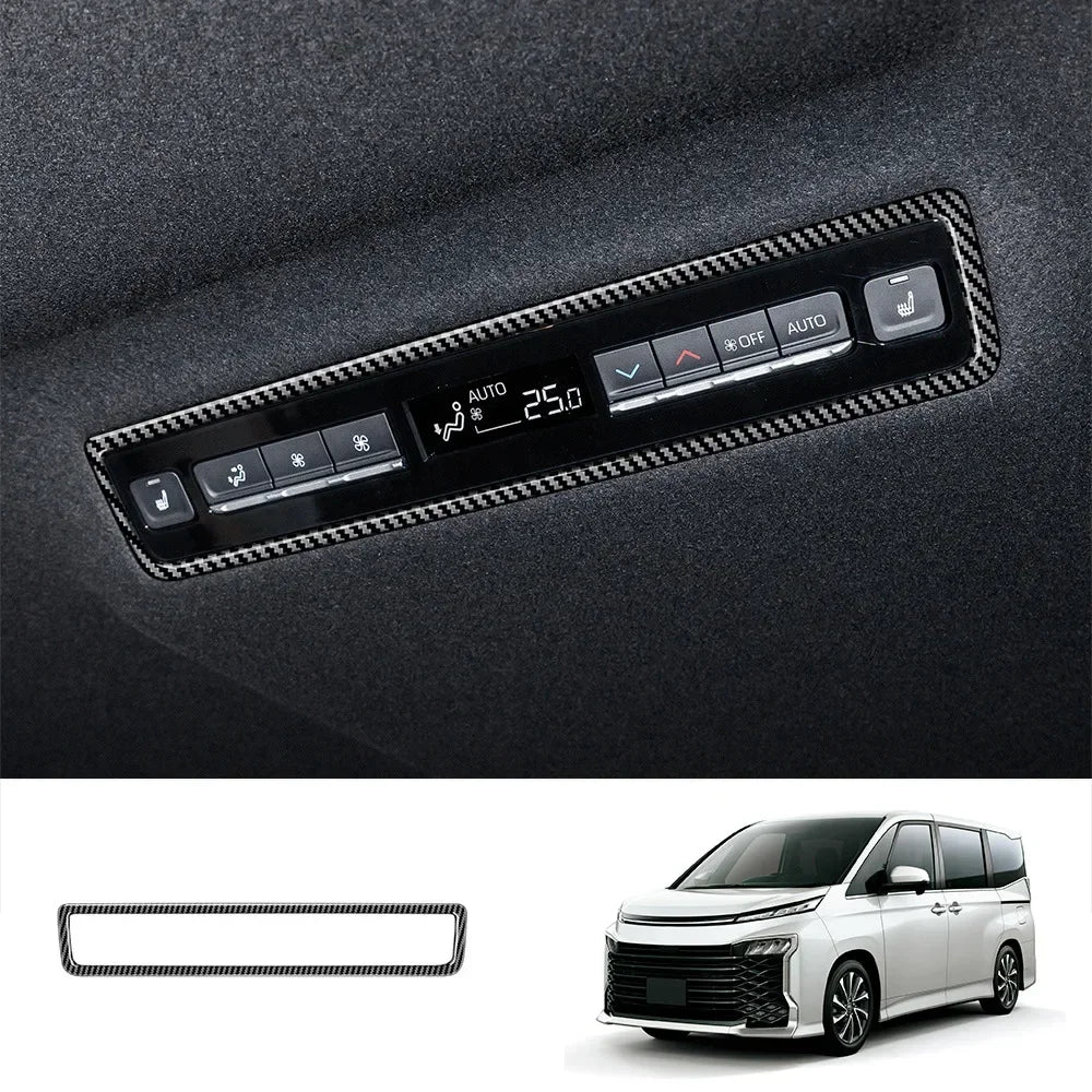 RHD For Toyota Voxy 90 Series 2021 2022 2023 Carbon Fiber inner Steering Wheel Button Decorative Cover Accessories Car Styling