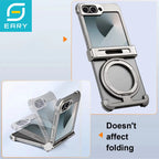 Eary Frameless Case for Samsung Galaxy Z Flip 7 with 360°Rotatable Magnetic Stand Metal Phone Case Shockproof Protective Cover