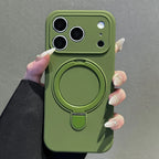 Liquid Silicone Stand Holder for Magsafe Case for iPhone 17 16 15 14 Pro Max Magnet Wireless Charge Camera Control Button Cover