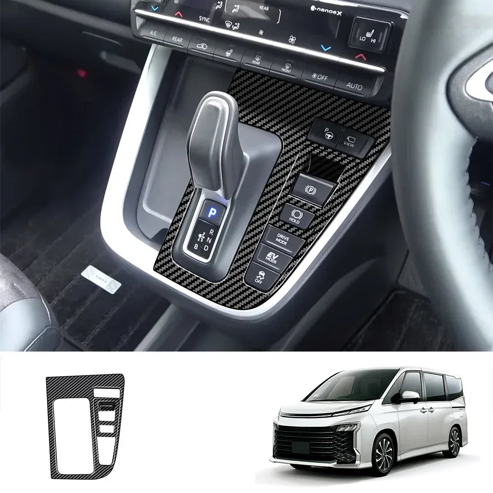 RHD For Toyota Voxy 90 Series 2021 2022 2023 Carbon Fiber inner Steering Wheel Button Decorative Cover Accessories Car Styling