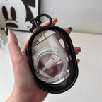 Portable Mini Transparent Storage Bag with Zipper Multifunctional Headphone and Charger Case Travel Accessories with Keychain