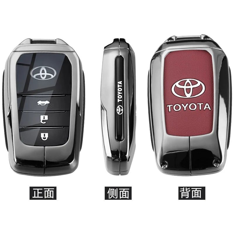 Alloy Car Remote Key Case Cover Protect Shell Bag For Toyota Prius Camry Corolla CHR C-HR RAV4 Altis Land Cruiser Prado Avalon