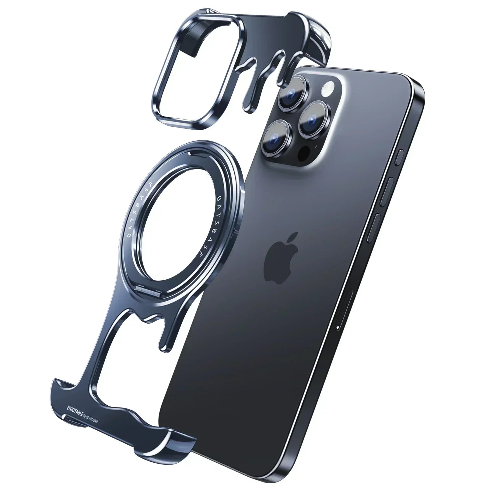 Eary Cell Phone Case for 16/15/14/13 Pro Max for Magsafe 360°Rotate Magnetic Stand Frameless Bumper Shockproof Protective Cover
