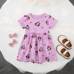 Summer Girl Short-sleeved Dress Cute Minnie Princess Style Casual Sundress for 2-6 years Kids Baby Version