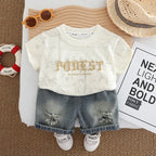 Summer Infant Boys Clothing For Children Casual Letter T-Shirt Shorts 2Pcs/Set Toddler Baby Girl Clothes Costume Kids Tracksuits